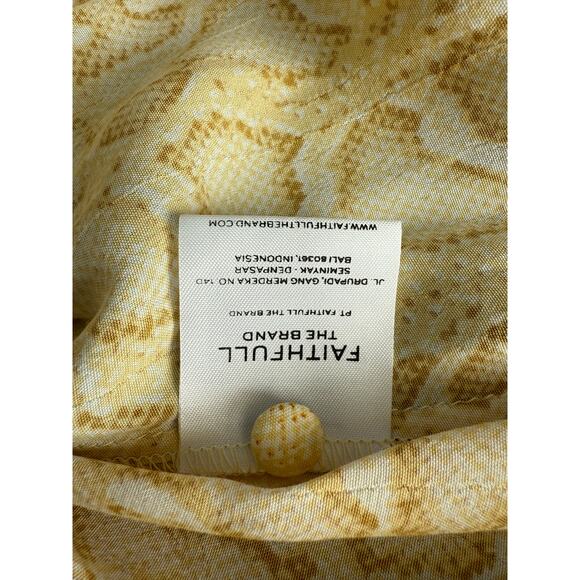Faithful the Brand Yellow Delia Snake Print Midi Dress Size 6 Anthropologie - Picture 13 of 14